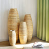 Tall Rattan Floor Vase for Bamboo and Floral Displays