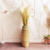 Tall Rattan Floor Vase for Bamboo and Floral Displays