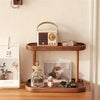 Wooden Jewelry Organizer with Double Layer Display Shelf