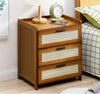 Solid Wood Bedside Table with Storage Cabinet for Modern Bedrooms