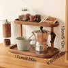 Wooden Jewelry Organizer with Double Layer Display Shelf