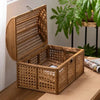 Vintage Rattan Storage Basket with Lid for Home Organization