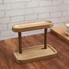 Wooden Jewelry Organizer with Double Layer Display Shelf