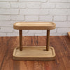 Wooden Jewelry Organizer with Double Layer Display Shelf