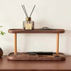 Wooden Jewelry Organizer with Double Layer Display Shelf