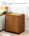 Solid Wood Bedside Table with Storage Cabinet for Modern Bedrooms