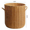 Round Rattan Laundry Basket with Lid for Practical Storage