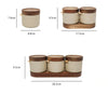 Japanese Ceramic Spice Jar with Wooden Lid for Kitchen Storage