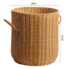 Round Rattan Laundry Basket with Lid for Practical Storage