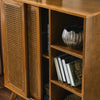 Mid-Century Rattan Sideboard Cabinet for Dining Room and Entryways