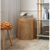 Rattan Bedside Table with Clamshell Storage for Bedroom