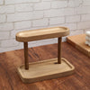 Wooden Jewelry Organizer with Double Layer Display Shelf
