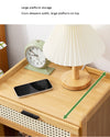 Solid Wood Bedside Table with Storage Cabinet for Modern Bedrooms