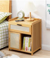 Solid Wood Bedside Table with Storage Cabinet for Modern Bedrooms