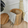 Rattan Bedside Table with Clamshell Storage for Bedroom