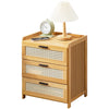 Solid Wood Bedside Table with Storage Cabinet for Modern Bedrooms