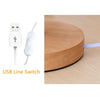 Wooden Bedside Lamp with USB Port and Fabric Shade for Bedroom Decor
