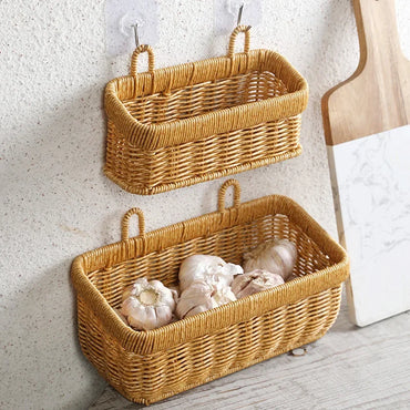 Wall Hanging Storage Basket for Kitchen and Garden Flower Pot Decor