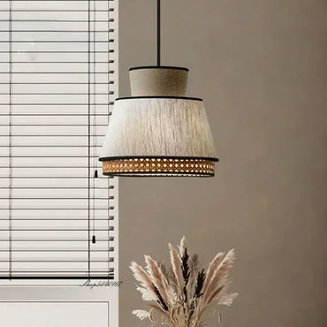 Wabi Sabi Pendant Lamp for Rattan and Cloth Lighting