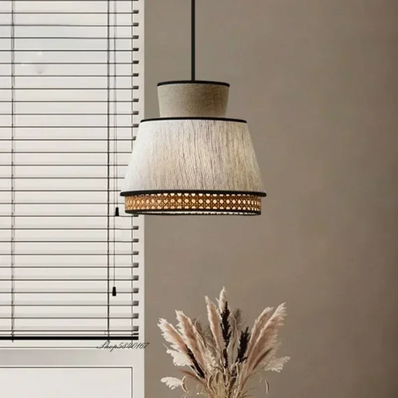 Wabi Sabi Pendant Lamp for Rattan and Cloth Lighting
