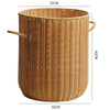 Round Rattan Laundry Basket with Lid for Practical Storage