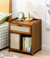 Solid Wood Bedside Table with Storage Cabinet for Modern Bedrooms