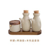 Japanese Ceramic Spice Jar with Wooden Lid for Kitchen Storage