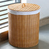 Round Rattan Laundry Basket with Lid for Practical Storage