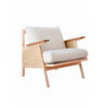 Nordic Wooden Sofa Chair with Rattan Armrests for Living Rooms