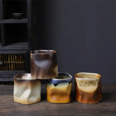 Japanese Irregular Ceramic Mug for Coffee and Tea