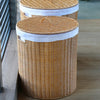 Round Rattan Laundry Basket with Lid for Practical Storage