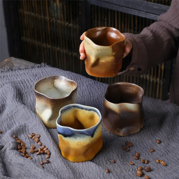 Japanese Irregular Ceramic Mug for Coffee and Tea