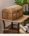 Vintage Rattan Storage Basket with Lid for Home Organization