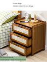 Solid Wood Bedside Table with Storage Cabinet for Modern Bedrooms