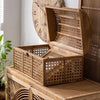 Vintage Rattan Storage Basket with Lid for Home Organization