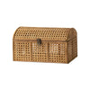 Vintage Rattan Storage Basket with Lid for Home Organization